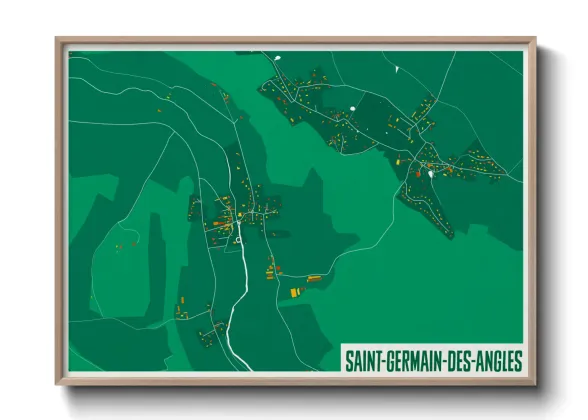 Une affiche de carte sur Saint-Germain-des-Angles