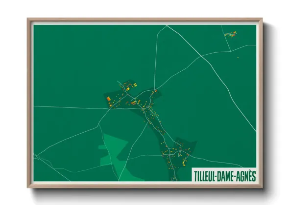 Une affiche de carte sur Tilleul-Dame-Agnès