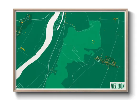 Une affiche de carte sur Vézillon
