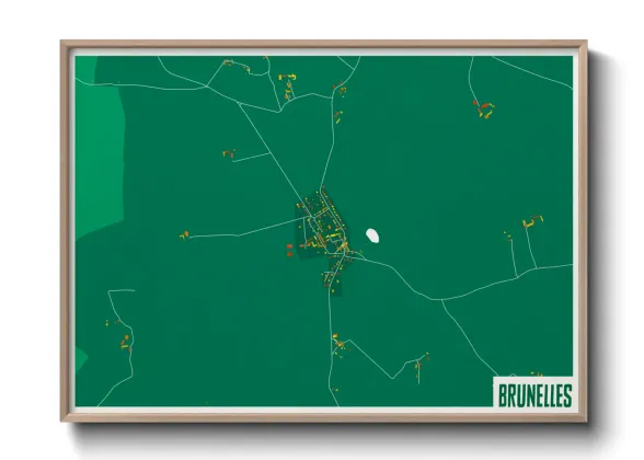 Une affiche de carte sur Brunelles