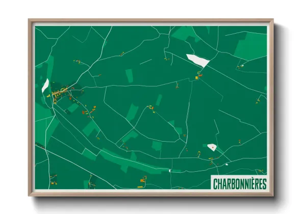 Une affiche de carte sur Charbonnières