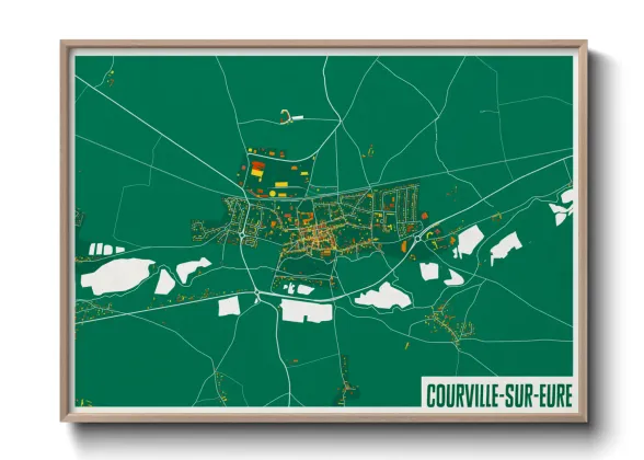 Une affiche de carte sur Courville-sur-Eure