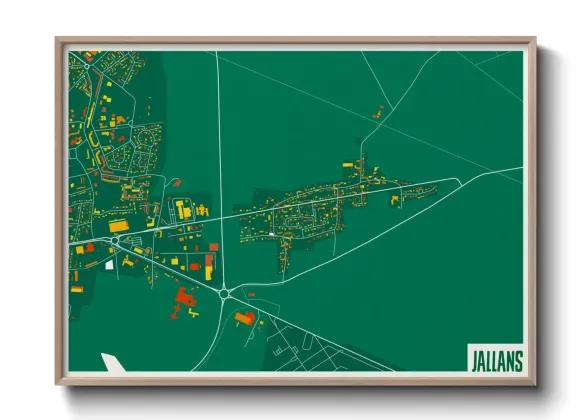 Une affiche de carte sur Jallans