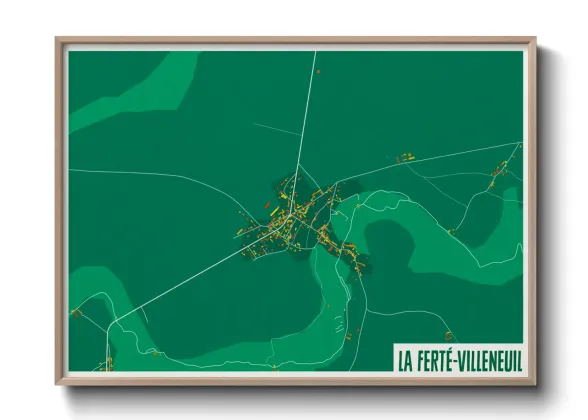 Une affiche de carte sur La Ferté-Villeneuil