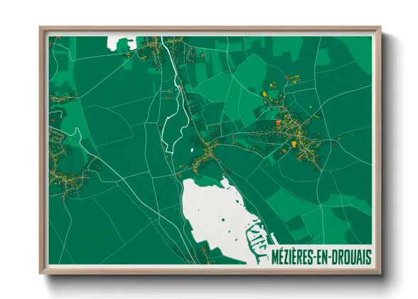 Une affiche de carte sur Mézières-en-Drouais
