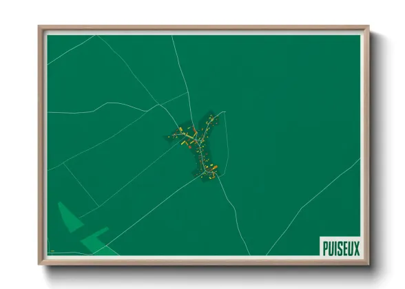 Une affiche de carte sur Puiseux