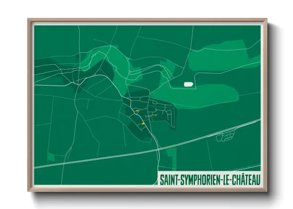 Une affiche de carte sur Saint-Symphorien-le-Château