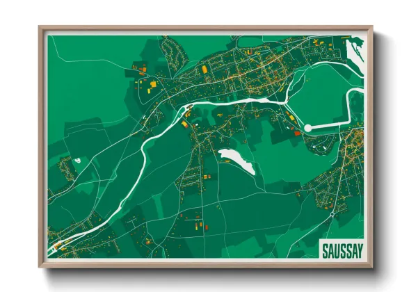 Une affiche de carte sur Saussay