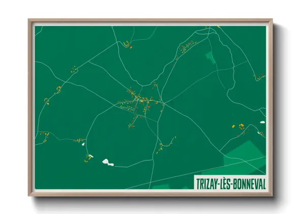 Une affiche de carte sur Trizay-lès-Bonneval