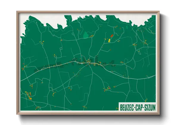Une affiche de carte sur Beuzec-Cap-Sizun