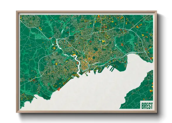 Une affiche de carte sur Brest