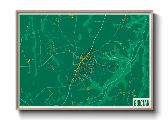 Une affiche de carte sur Guiclan