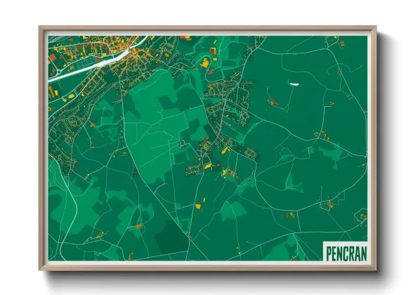 Une affiche de carte sur Pencran