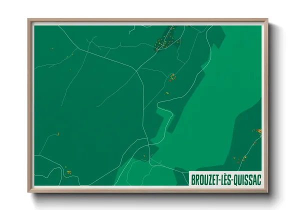 Une affiche de carte sur Brouzet-lès-Quissac