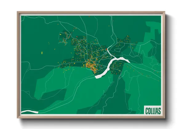 Une affiche de carte sur Collias