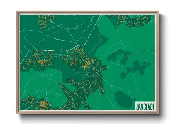 Une affiche de carte sur Langlade