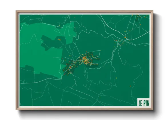 Une affiche de carte sur Le Pin