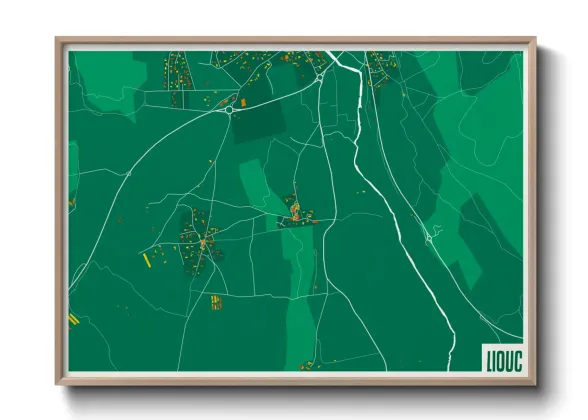 Une affiche de carte sur Liouc