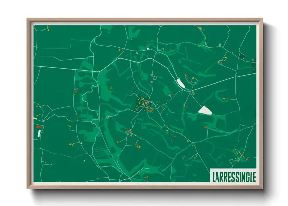 Une affiche de carte sur Larressingle