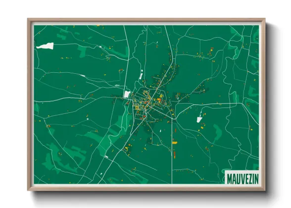 Une affiche de carte sur Mauvezin