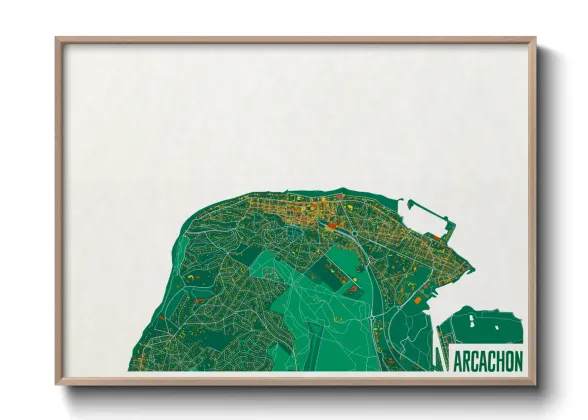 Une affiche de carte sur Arcachon