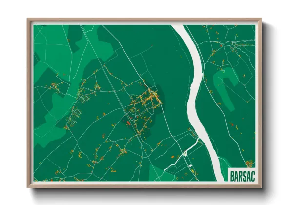 Une affiche de carte sur Barsac