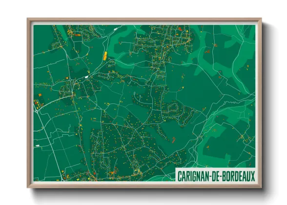Une affiche de carte sur Carignan-de-Bordeaux