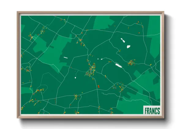 Une affiche de carte sur Francs