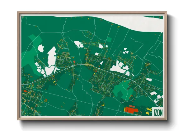 Une affiche de carte sur Izon