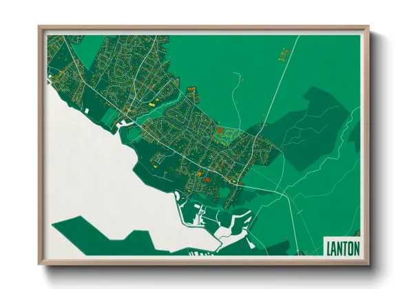 Une affiche de carte sur Lanton