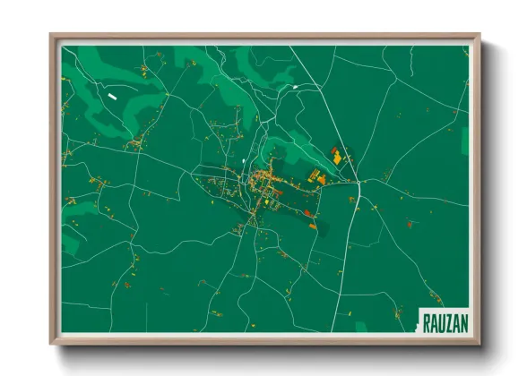 Une affiche de carte sur Rauzan