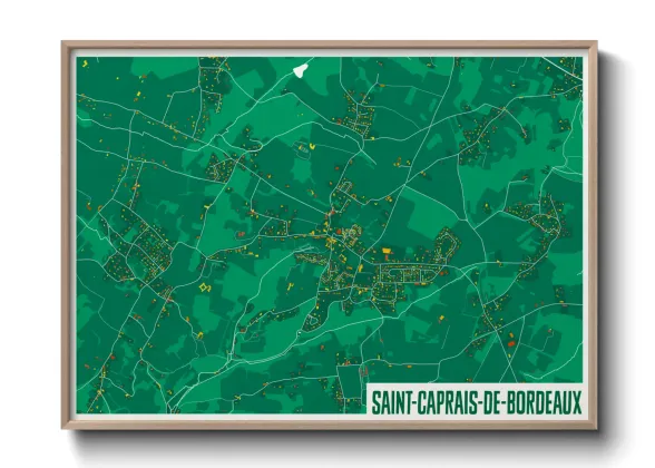 Une affiche de carte sur Saint-Caprais-de-Bordeaux