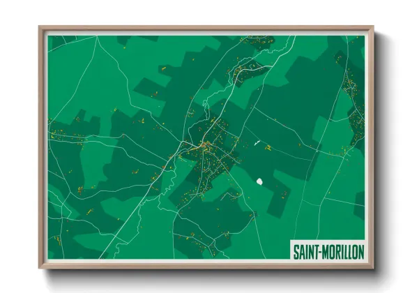 Une affiche de carte sur Saint-Morillon