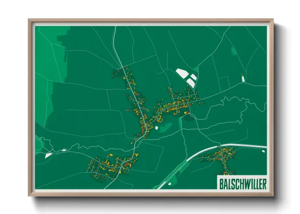 Une affiche de carte sur Balschwiller