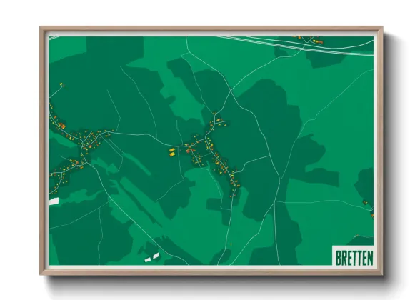 Une affiche de carte sur Bretten