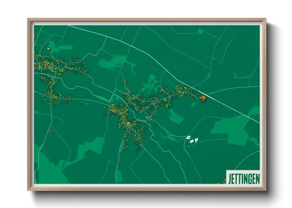 Une affiche de carte sur Jettingen