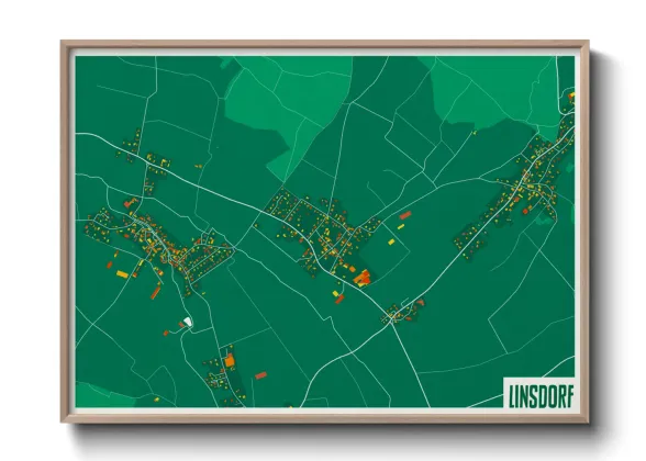 Une affiche de carte sur Linsdorf