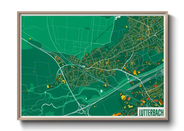 Une affiche de carte sur Lutterbach