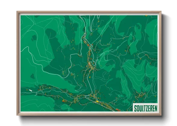 Une affiche de carte sur Soultzeren