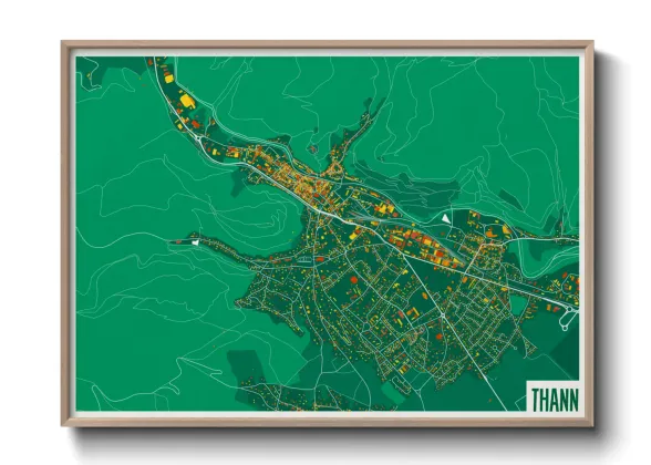 Une affiche de carte sur Thann