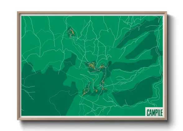 Une affiche de carte sur Campile