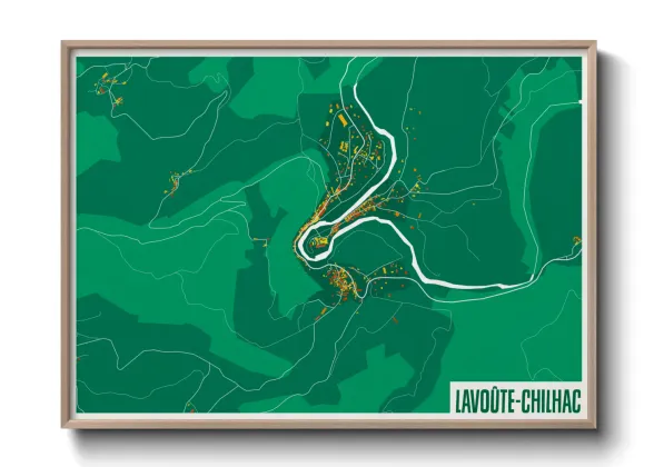 Une affiche de carte sur Lavoûte-Chilhac