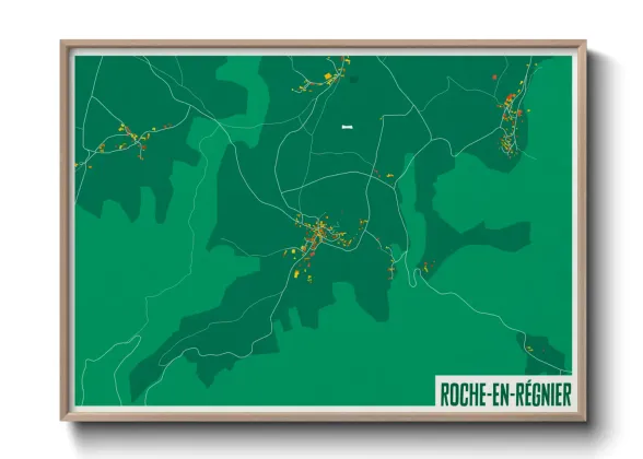 Une affiche de carte sur Roche-en-Régnier