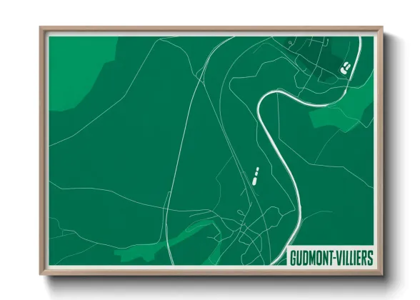 Une affiche de carte sur Gudmont-Villiers