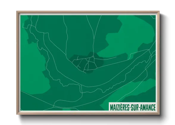 Une affiche de carte sur Maizières-sur-Amance