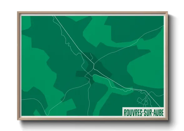Une affiche de carte sur Rouvres-sur-Aube