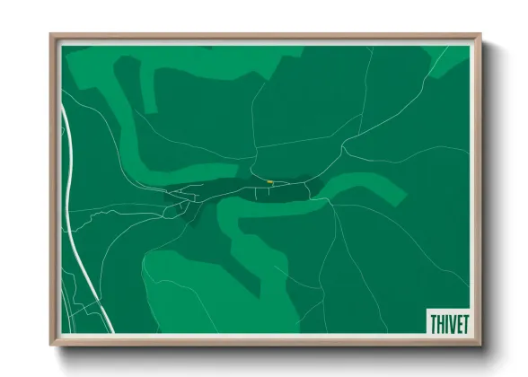 Une affiche de carte sur Thivet