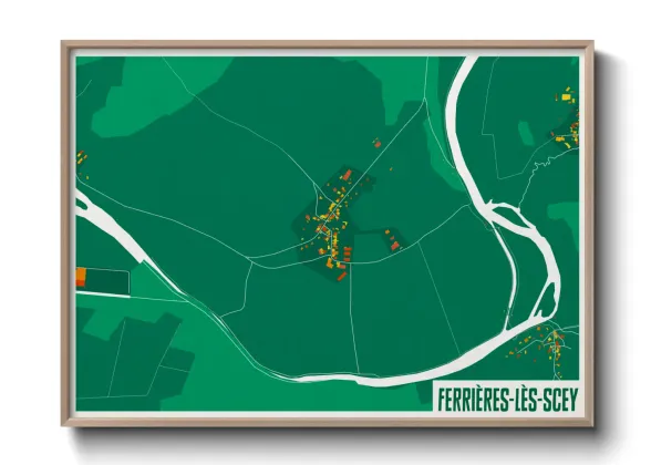 Une affiche de carte sur Ferrières-lès-Scey