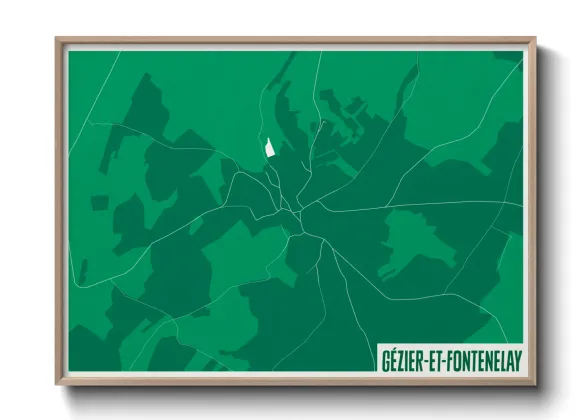 Une affiche de carte sur Gézier-et-Fontenelay