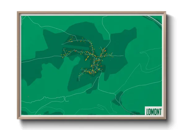Une affiche de carte sur Lomont